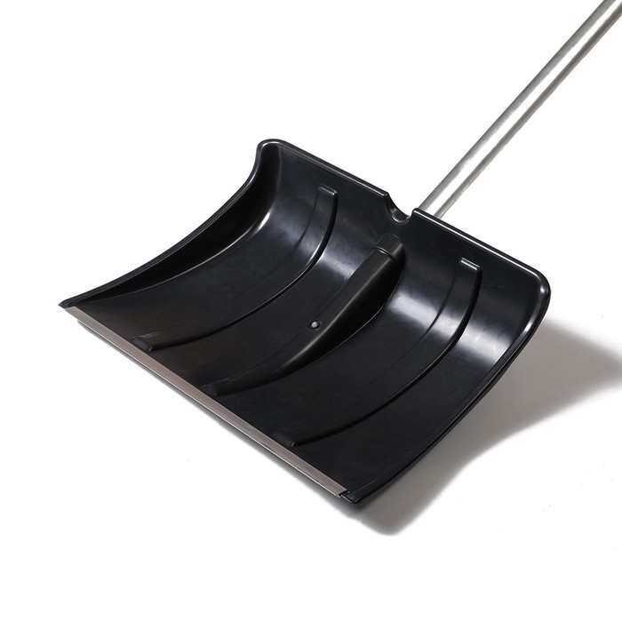 Лопата для уборки снега, пластиковый ковш 480 &times; 360 мм, алюминиевая планка, алюминиевый черенок, &laquo;Циклон&raquo;