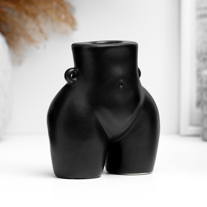 Подсвечник Подсвечник "Марта" черный глянец, 10х6х8см