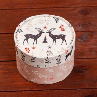 Новый год. Коробка "Новогодние олени" завальцованная без окна 12 х 8 см