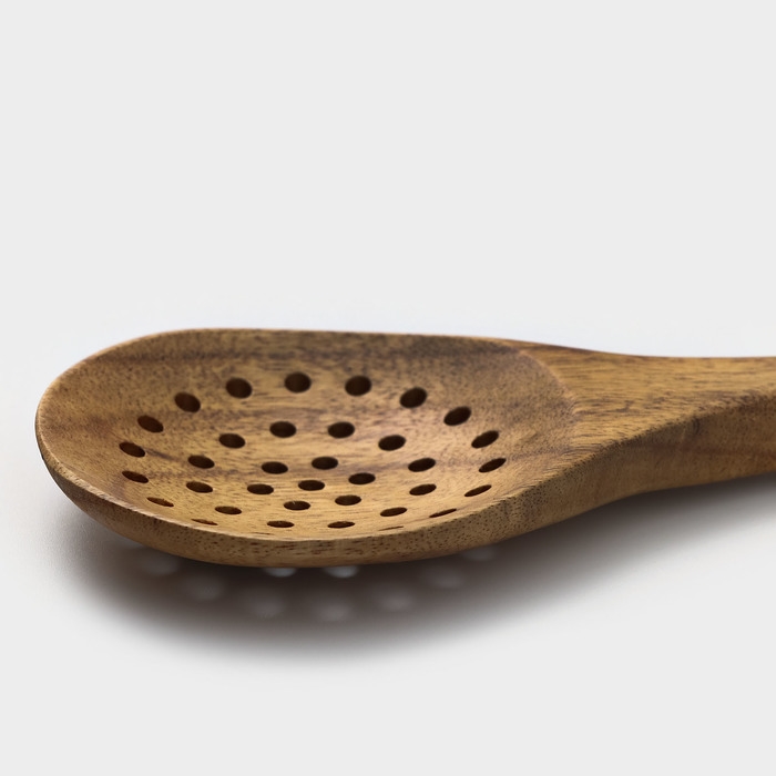 Ложка - шумовка, 28,5&times;7,8 см, акация