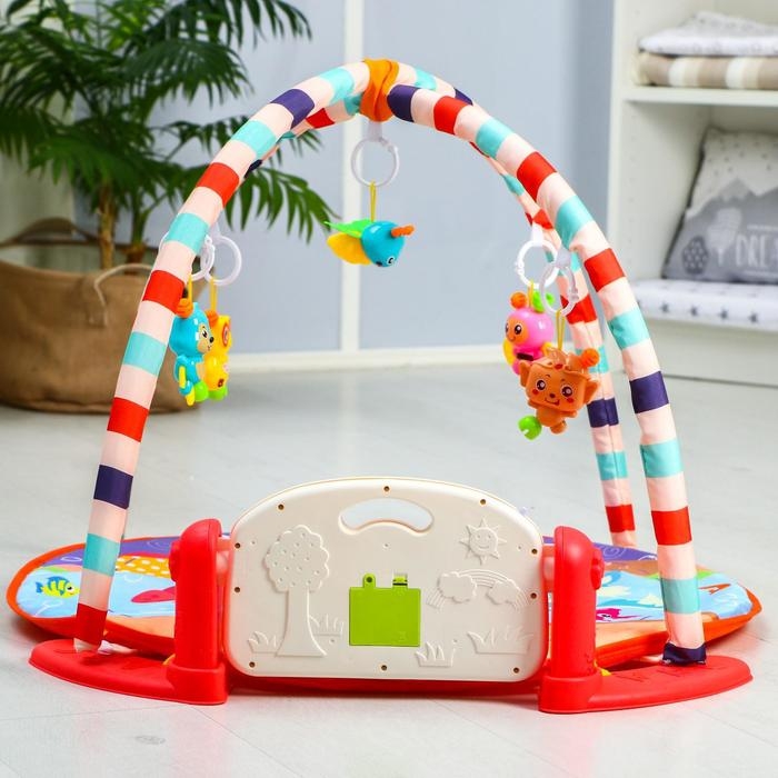 Развивающий коврик &laquo;Игра малыша&raquo;, с пианино, круглый, розовый