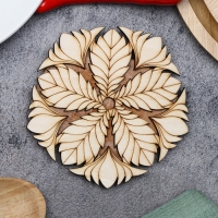 Подставка под горячее «Листья», D=11 см, можжевельник Подставка под горячее «Листья», D=11 см, можжевельник