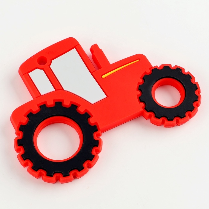 Прорезыватель силиконовый для зубов «Трактор», цвет красный Прорезыватель силиконовый для зубов «Трактор», цвет красный