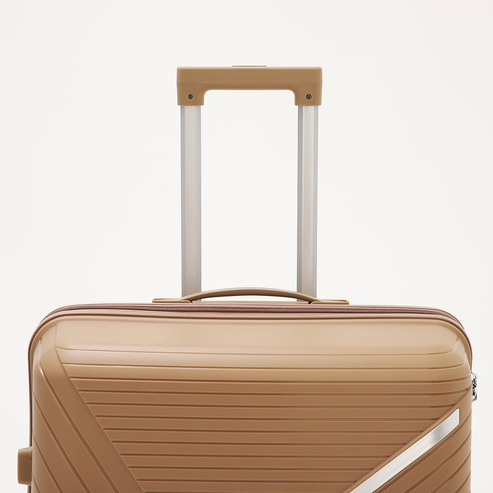 Чемодан большой 100 л (L), отдел на молнии, кодовый замок, 4 колеса, цвет коричневый