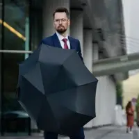 Складной зонт doubleDub, темно-синий