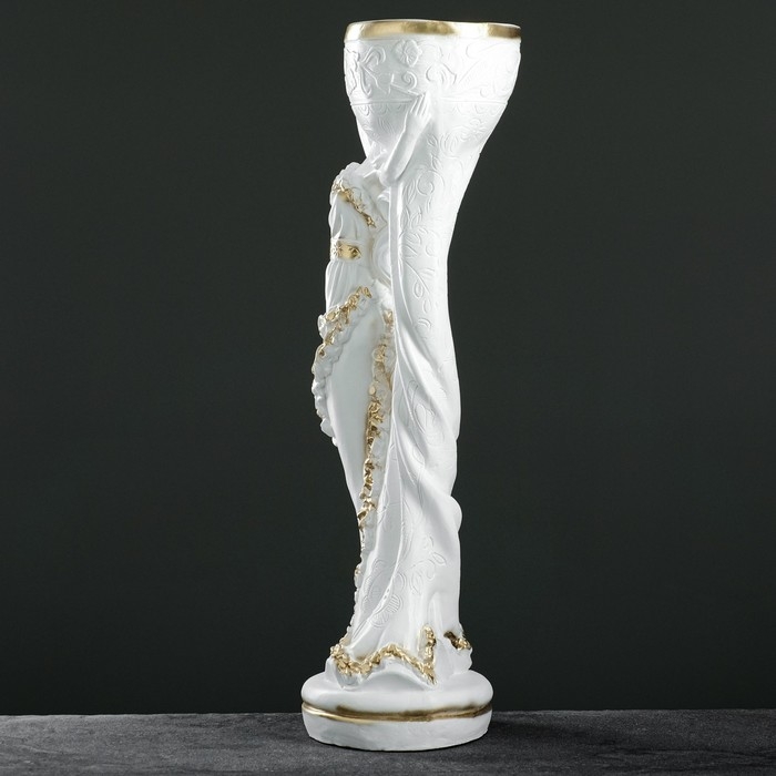 Фигура с кашпо "Девушка Нимфа" белое золото, 1,2 л / 30х83х23см