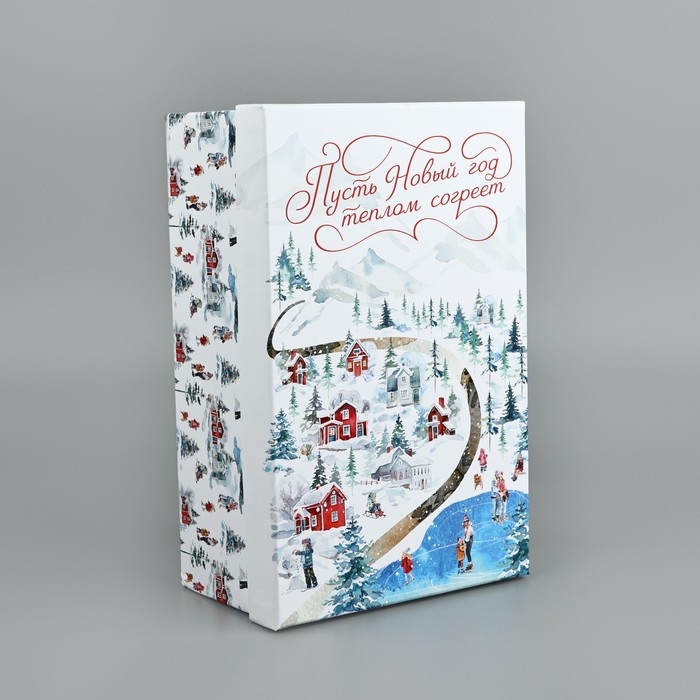 Коробка подарочная &laquo;Новогодняя акварель&raquo;, 26 х 17 х 10 см, Новый год