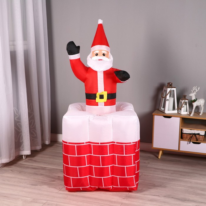 Надувная фигура Надувная фигура "Дед Мороз" вылезает из трубы, 150 см