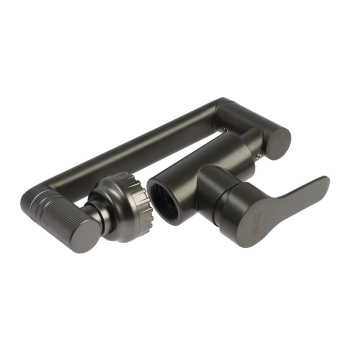 Смеситель для кухни ZEIN Z3746, однорычажный, высота регулируемая, аэратор 2 режима, графит