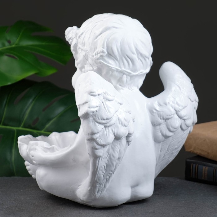 Фигура - подсвечник Фигура - подсвечник "Ангел с кувшинкой" 23х23х27см белый