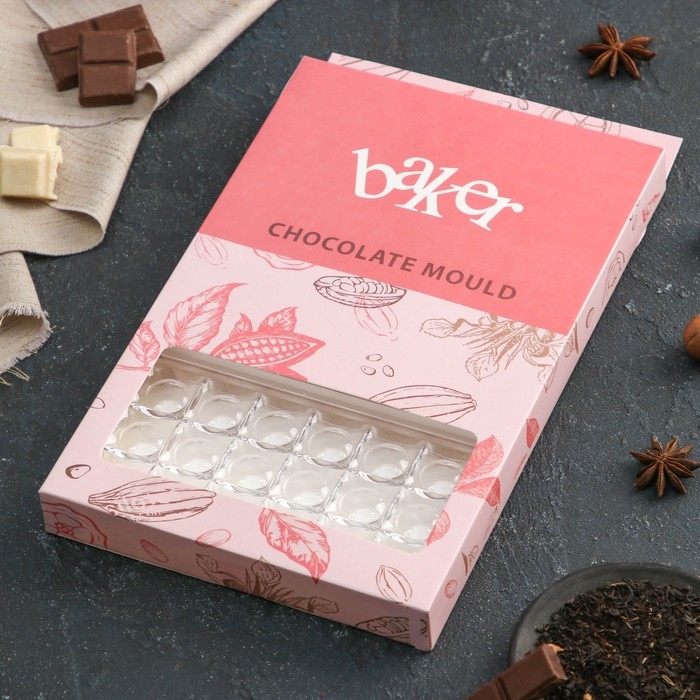 Форма для шоколада KONFINETTA &laquo;Поп-ит&raquo;, 27,5&times;17,5&times;2,5 см, 3 ячейки 5,3&times;7,5&times;0,8 см, цвет прозрачный