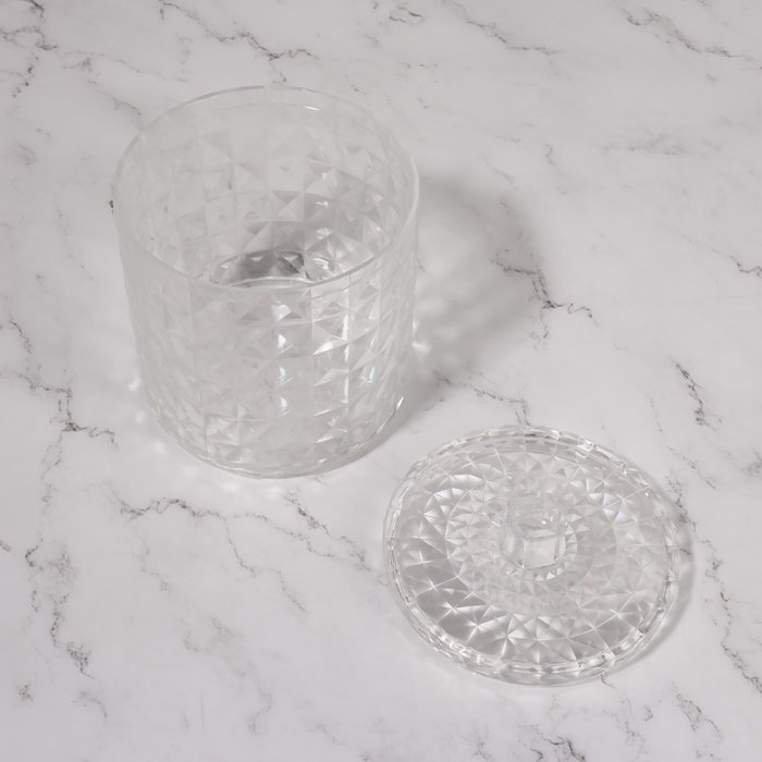 Органайзер для хранения, 1 секция, с крышкой, d = 10 &times; 12,5 см, цвет прозрачный