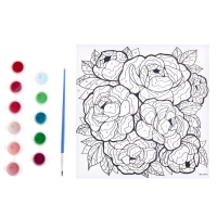 Картина по номерам на холсте с подрамником &laquo;Букет пионов&raquo;, 20 х 20 см