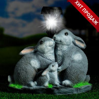 Садовый фонарь "Зайцы у фонаря" 23х28см Садовый фонарь "Зайцы у фонаря" 23х28см