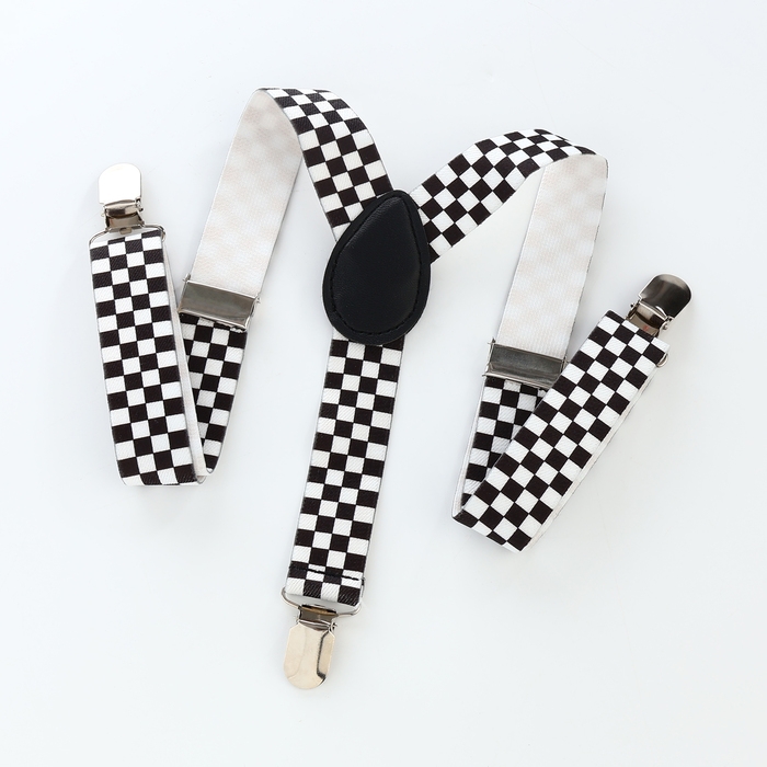 Подтяжки детские «Выбражулька», ширина 2,5 см, цвет чёрный/белый Подтяжки детские «Выбражулька», ширина 2,5 см, цвет чёрный/белый