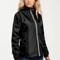 Ветровка женская Fastplant черная, размер L