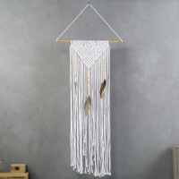 Ловец снов "Вязаные треугольники" белый 63х43 см Ловец снов "Вязаные треугольники" белый 63х43 см