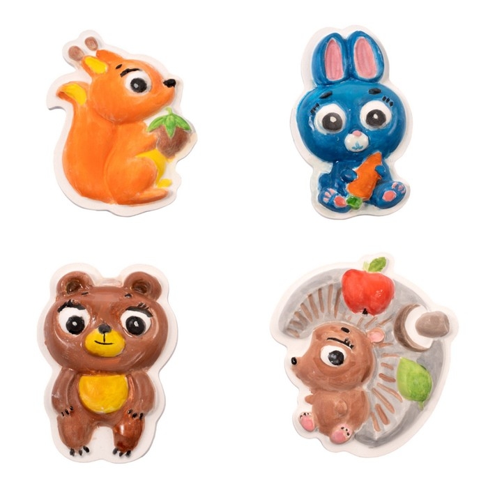 Магниты из гипса под роспись &laquo;Животные&raquo;