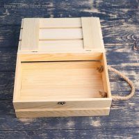 Подарочный ящик 30&times;20&times;10 см деревянный с откидной крышкой, с замком, ручка Дарим Красиво