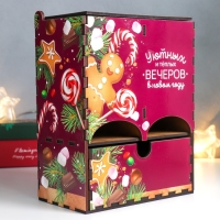 Чайный домик с ящиком "Пряничный дом" 20х15х8,5 см Чайный домик с ящиком "Пряничный дом" 20х15х8,5 см