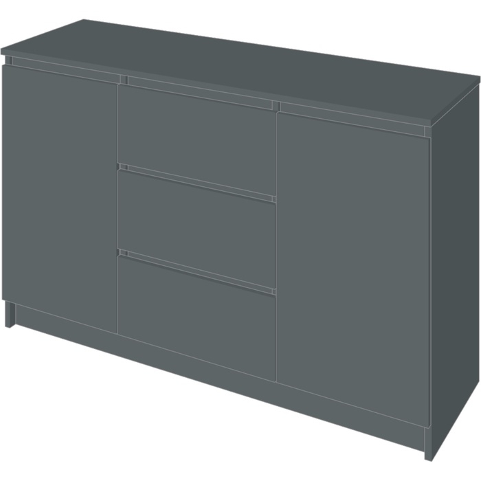 Комод Мадера, 1204х404х770, Графит Комод Мадера, 1204х404х770, Графит