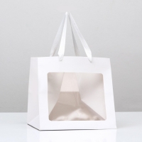 Пакет крафт с квадратным дном и окном 25 Х 25 Х 25 см Белый, 1шт Пакет крафт с квадратным дном и окном 25 Х 25 Х 25 см Белый, 1шт