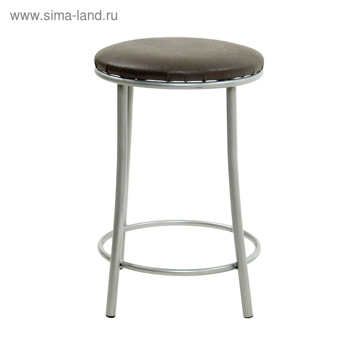 Табурет Табурет "Ультра" с кольцом, Серебристый металлик/шоколад