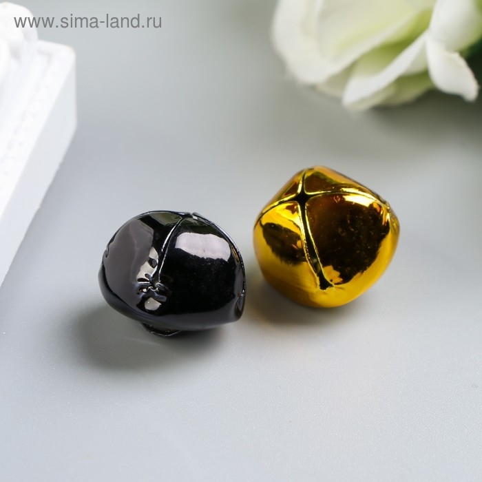 Набор декора для творчества Набор декора для творчества "Колокольчики золотые и чёрные" d=1,8 см набор 10 шт