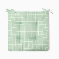 Сидушка на стул Этель "Клетка" цв.зел., 40х40 см, 100% п/э Сидушка на стул Этель "Клетка" цв.зел., 40х40 см, 100% п/э