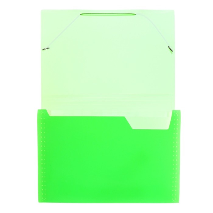 Папка картотека А4, Calligrata Папка картотека А4, Calligrata "Неон", 13 отделений, пластиковая, 700 мкм, салатовая, резинка в цвет