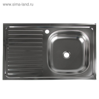 Мойка кухонная "Владикс", накладная, без сифона, 80х50 см, правая, нержавеющая сталь 0.4 мм Мойка кухонная "Владикс", накладная, без сифона, 80х50 см, правая, нержавеющая сталь 0.4 мм