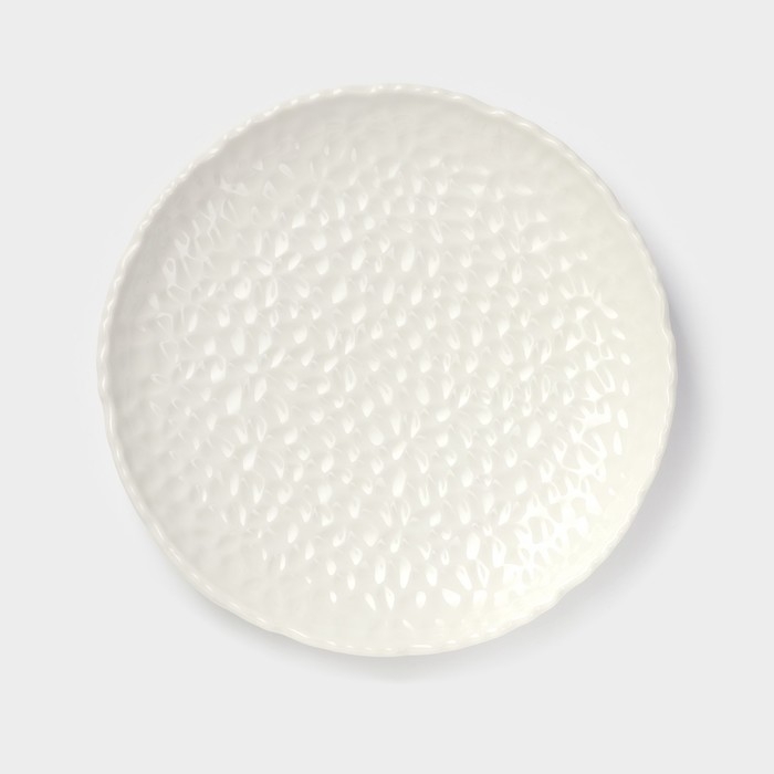 Тарелка десертная керамическая &laquo;Воздушность&raquo;, d=20,5 см, цвет белый