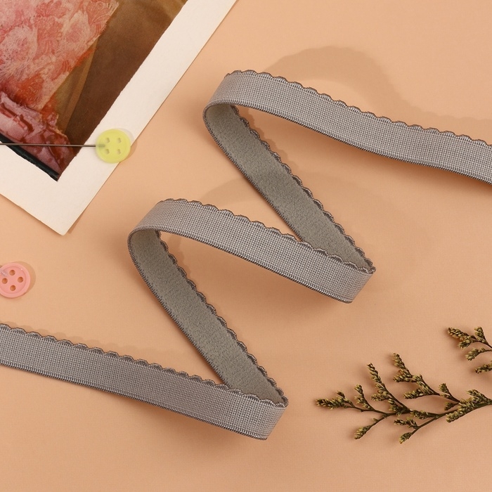 Резинка становая, с ажурным краем, 10 мм, 10 ± 0,5 м, цвет серый Резинка становая, с ажурным краем, 10 мм, 10 ± 0,5 м, цвет серый