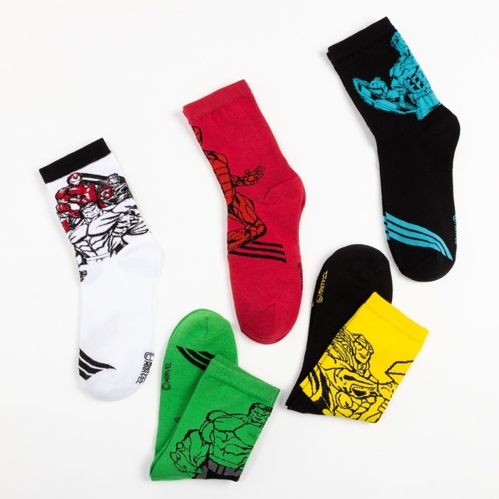 Набор носков Набор носков "Avengers", Мстители, 5 пар, 23-25 см