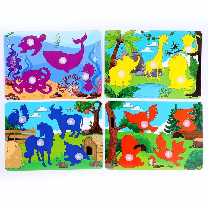 Развивающая игра на липучках &laquo;Изучаем животных. Кто  где живет?&raquo;&lrm;