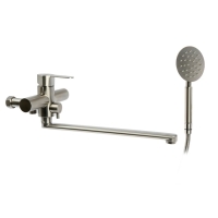 Смеситель для ванны ZEIN ZS2648, картридж керамика 35 мм, с душевым набором, нерж. сталь Смеситель для ванны ZEIN ZS2648, картридж керамика 35 мм, с душевым набором, нерж. сталь