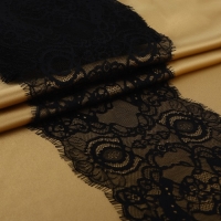 Кружево реснички, 210 мм &times; 3 &plusmn; 0,5 м, цвет чёрный