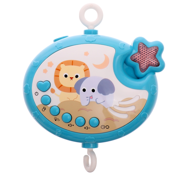 Музыкальный мобиль &laquo;Волшебные сны&raquo;, русская озвучка, проекция, цвет голубой