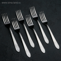 Набор столовых приборов «Узоры», 18 предметов, толщина 1,8 мм, картонная коробка, цвет серебряный Набор столовых приборов «Узоры», 18 предметов, толщина 1,8 мм, картонная коробка, цвет серебряный