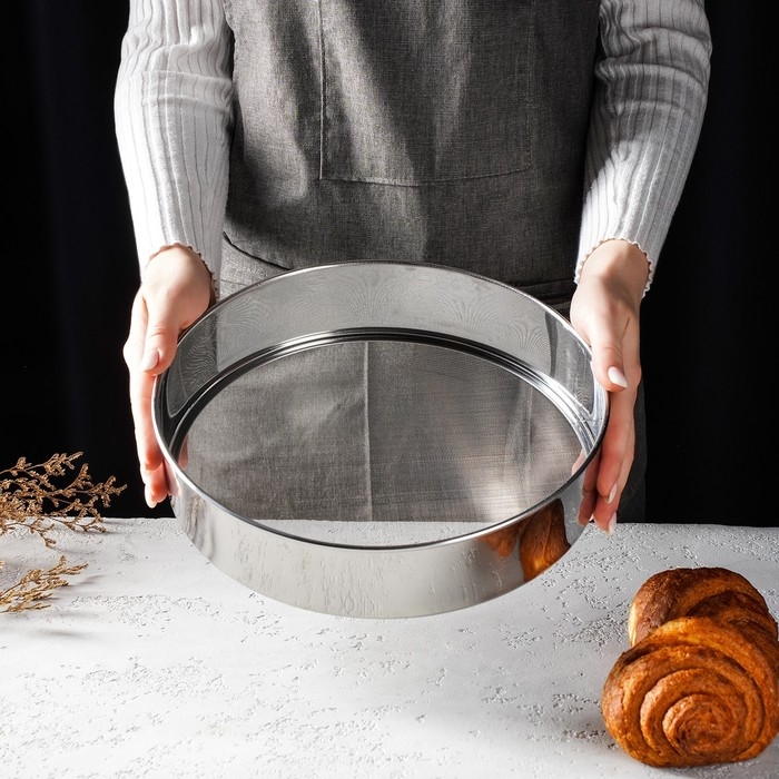 Сито для просеивания Доляна &laquo;Металлик&raquo;, d=27 см, цвет серебристый
