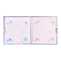 Записная книжка подарочная на замочке, А6, 45 листов, в линейку, "Зайка"