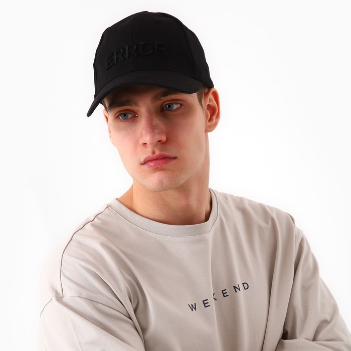 Кепка мужская Error, цвет чёрный, р-р 56 Кепка мужская Error, цвет чёрный, р-р 56