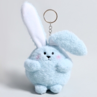 Мягкая игрушка «Зайка» на брелоке, 8 см, цвет голубой Мягкая игрушка «Зайка» на брелоке, 8 см, цвет голубой