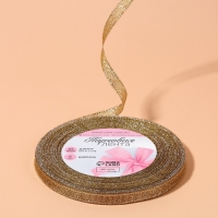 Лента парчовая, 6 мм, 23 &plusmn; 1 м, цвет бежевый №035