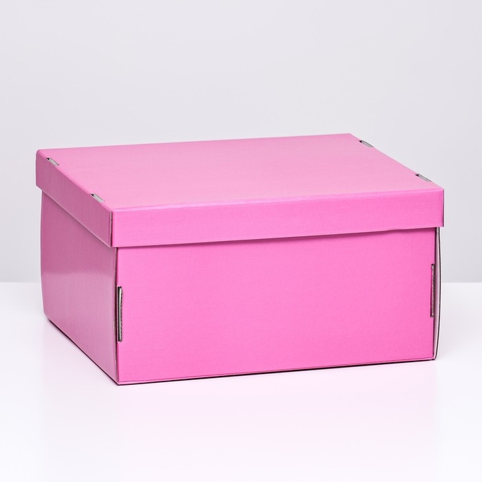 Складная коробка, розовая , 31,2 х 25,6 х 16,1 см Складная коробка, розовая , 31,2 х 25,6 х 16,1 см