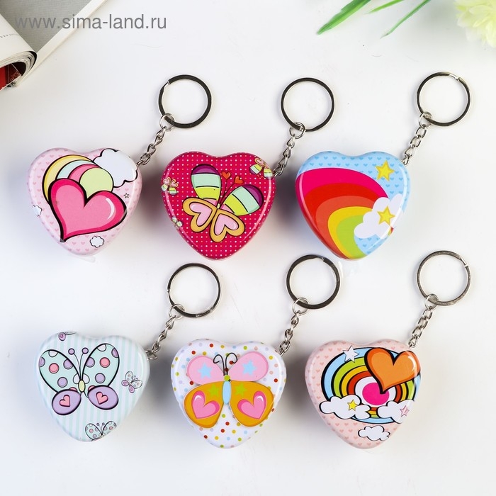 Шкатулка-брелок Шкатулка-брелок "Сердечки" МИКС 4,8х4,7х2,4 см