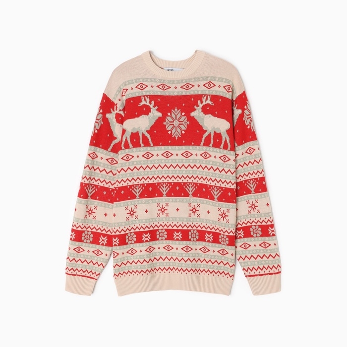 Новый год. Джемпер вязаный KAFTAN Scandinavia размер 54, красный