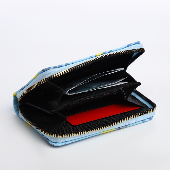 Кошелёк детский на молнии &laquo;Выбражулька&raquo;, цвет голубой