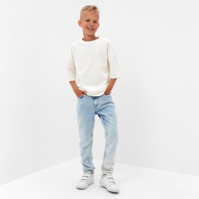 Футболка детская MINAKU цвет молочный, рост 128 см