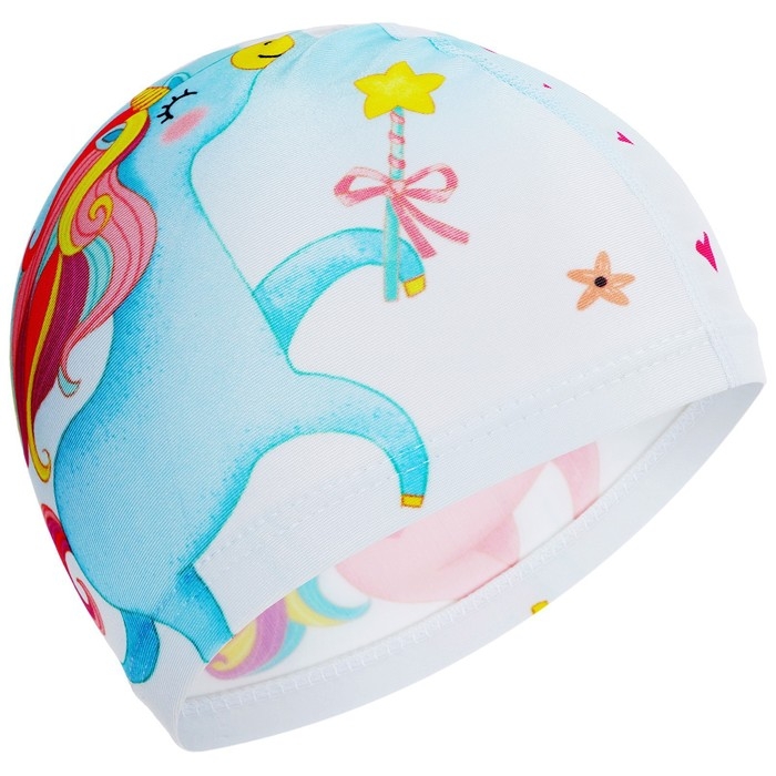 Шапочка для плавания детская ONLYTOP Kids &laquo;Единорог&raquo;, тканевая, обхват 46-52 см